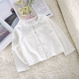 Mùa Hè Mỏng Cho Bé Chống Nắng Quần Áo Màu Trơn Dài Tay Bé Gái Băng Lụa Hàn Quốc Áo Khoác Bé Gái