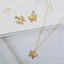Phong Cách Mới ins Phong Cách Tưởng Tượng Full Kim Cương Nhiều Màu Sắc Bướm Mặt Dây Chuyền Bông Tai Bộ Ánh Sáng Sang Trọng Tinh Tế Xương Đòn Dây Chuyền