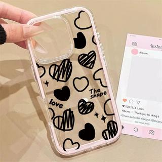Tình yêu đen trắng cho trường hợp iPhone 17promax 161514plus 3 trong 1 bezel 131211pro