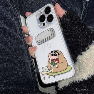 Ốp điện thoại hoạt hình hoạt hình Điều hòa không khí Shin-Chan Thích hợp cho iPhone 11promax 11 12 13 14 promax 17promax 17 16 15 pro max xr xs 12promax Vỏ bảo vệ trong suốt chống sốc