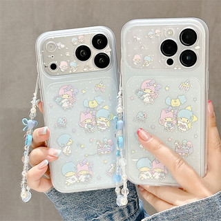 Hoạt Hình Song Tử + Vòng Tay Cho iphone17promax 16promax 15promax 15pro iphone15 14promax Vỏ TPU iphone mới chống bụi