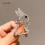 AqToCna Vintage Kim Cương Giả Thỏ Thổ Cẩm Dành Cho Nữ Dễ Thương Thời Trang Đơn Giản Nơ Thỏ Động Vật Văn Phòng Thổ Cẩm Hoạt Hình Tinh Tế Chân Quà Tặng AqToCna