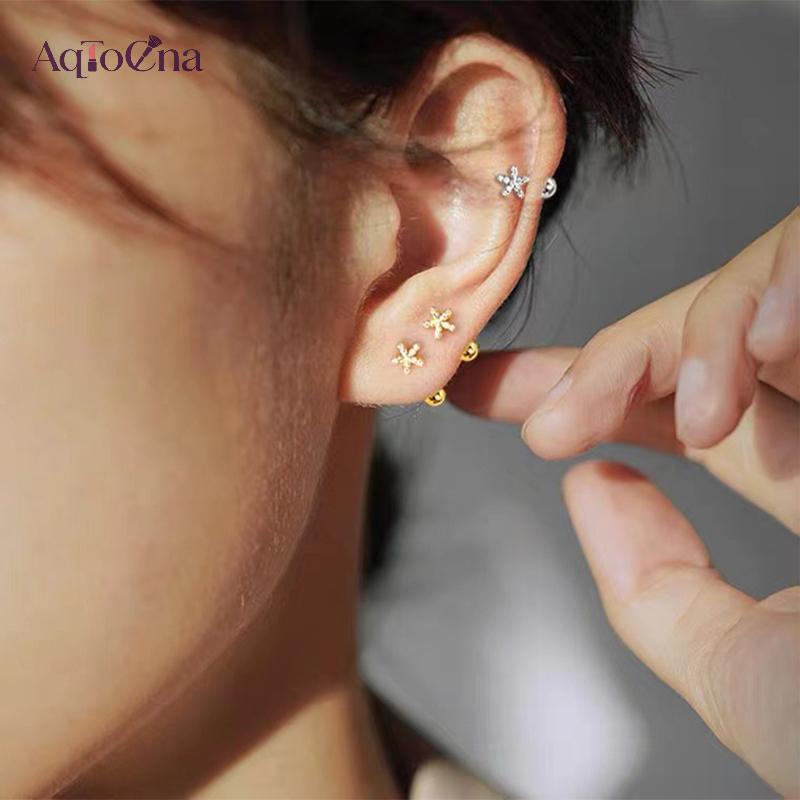 AqToCna 1 Đôi Bông Tai Hoa Xoắn Ốc Cho Nữ, Trang Sức Cơ Thể, Quà Tặng