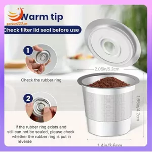 Bộ vỏ cà phê tái sử dụng 2 gói bằng thép không gỉ cho 1.0, K-Cups có thể tái sử dụng cho, cho các Pod tương thích