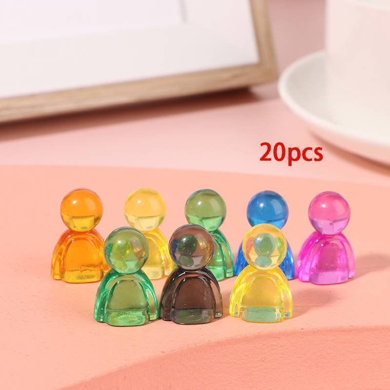 E-WOITD 20 Cái 24 * 16 * 12mm Trò chơi đánh dấu Acrylic Tương tác Trò chơi Nhiều màu sắc Humanoid Cờ vua Miếng cho bảng Phụ kiện thẻ trò chơi E-WOITD
