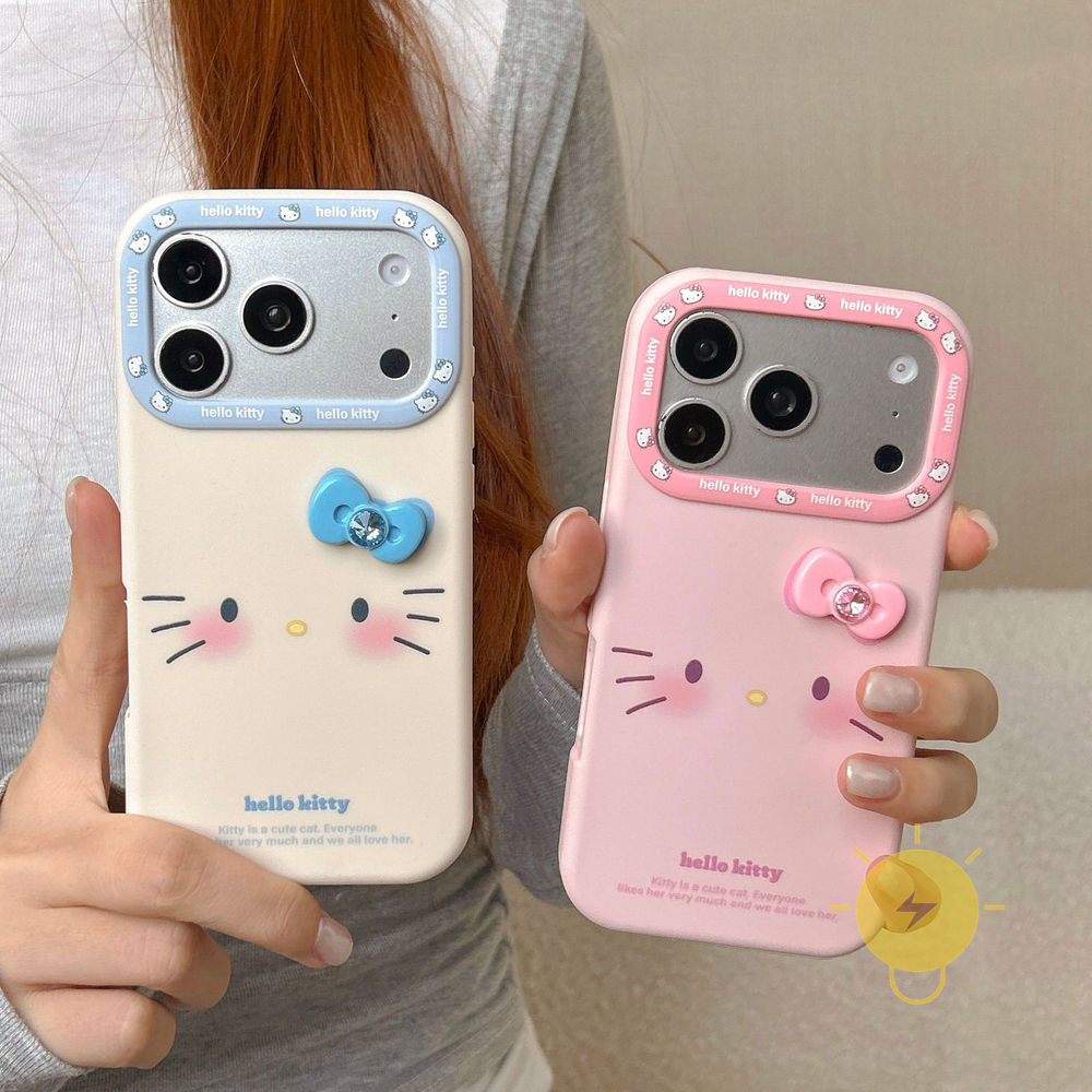 Phone Case For iPhone 17 Pro Max 16 15 TPU Butterfly Bowknot Kitty Expression Soft Aesthetic Korean Cute