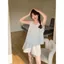 Phiên bản Hàn Quốc Bộ đồ ngủ ren hoa tươi Áo len Cardigan không tay + Quần short Bộ đồ hai mảnh dành cho sinh viên