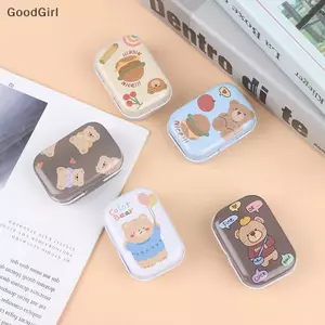 Gấu Mini Thiếc Trượng Trang Sức Hộp Đựng Đồng Xu Thiếc Hộp Bảo Quản Nhỏ RectanIe VN