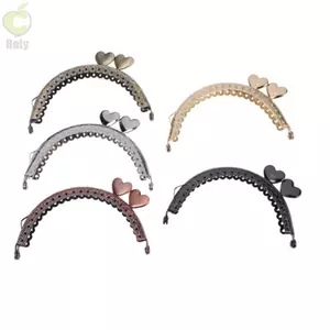 ROLY Ví Khung Kiss Clasp, Kim Loại Vintage Ví Khóa Khung, Mini Nổi Túi Kim Loại Tay Cầm DIY Handmade Túi Phần Cứng Túi Kiss Khóa Giá Đỡ May Phụ Kiện Túi