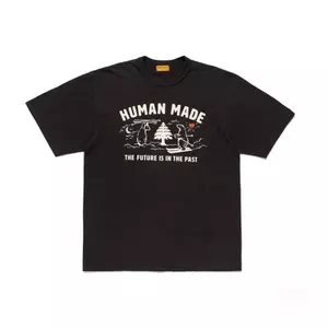 100% Cotton Cao Cấp HU MAN Trượt Tuyết Gấu Bắc Cực In Chữ Nam Nữ Áo Thun Ngắn Tay Cổ Tròn Rời Thường Ngày