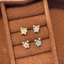 Thời trang khí chất ba chiều ngôi sao zircon thép titan nhiều màu cá tính bông tai nữ đa năng