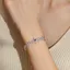 FANCIME "Vuông Lấp Lánh" Tháng Mười Hai Vòng Tay Tennis Bạc Topaz