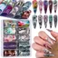 FAVORITEGOODS Chuyển Dán, Giấy Bầu Trời Đầy Sao Giấy Bóng Móng Tay Nghệ Thuật Lá, Aurora Rắn Đá Cẩm Thạch In Đề Can Móng Tay Trang Trí Móng Tay