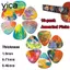 YICA 10 Chiếc Đàn Guitar Picks, Smooth Edge 1.0mm 0.71mm 0.46mm Đàn Guitar Plectrums, Các Loại Chọn Nhiều Màu Sắc In Hình Tam Giác Plectrum Picks Đàn Guitar Điện