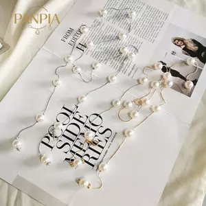 PNPIA- Thắt Lưng Nữ Ngọc Trai Đơn Giản Có Thể Điều Chỉnh Kim Loại Dây Xích Mỏng Cho Nữ Đầm Skinny Thắt Lưng Trang Trí Trang Sức