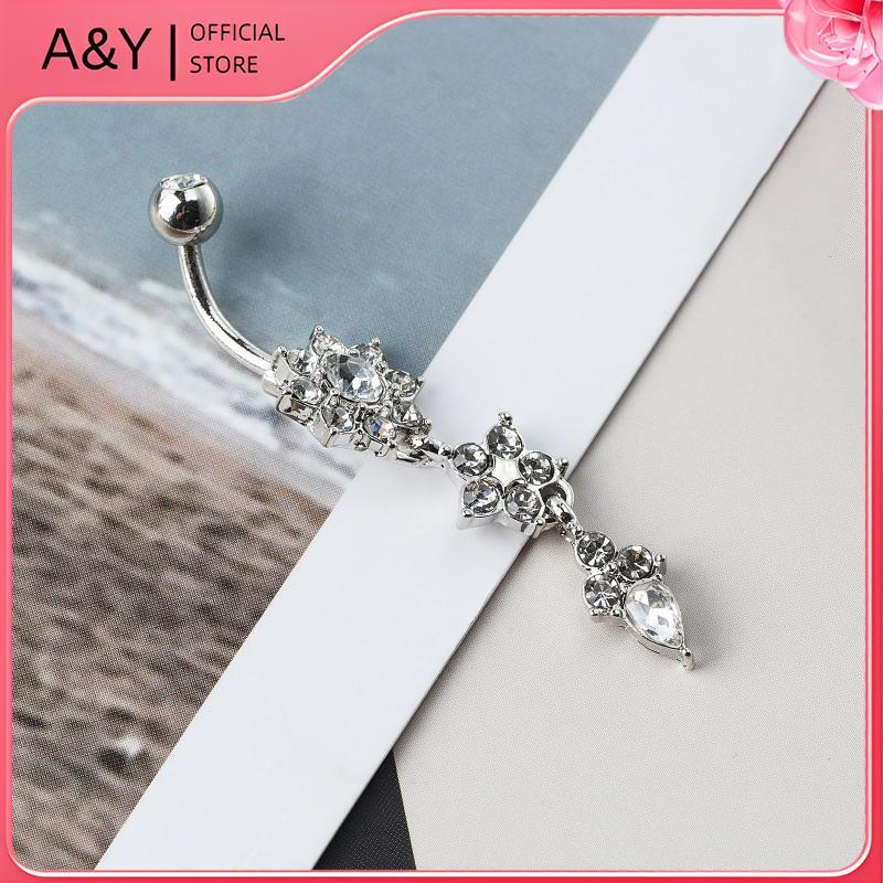 A & Y Giả Bụng Nhẫn Không Xuyên Rốn Bụng Nút Pha Lê Sụn Kẹp Trên Bông Tai Phụ Kiện Trang Sức Cơ Thể.