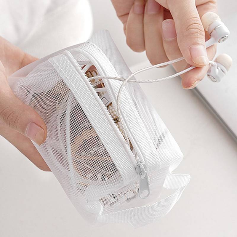 AN.MART Lưới Túi Đựng Mỹ Phẩm Lipsti Túi Bảo Quản Ví Đựng Tiền Xu Hộp Đựng Tai Nghe Người Tổ Chức Cáp Dữ Liệu Thẻ ID Lưu Trữ Thẻ Ngân Hàng VN