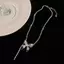 AN.MART Tinh Tế Lấp Lánh Mặt Dây Chuyền Bướm Pha Lê Sang Trọng Kim Cương Giả Thanh Lịch Choker Tiệc Cưới Trang Sức Thời Trang VN