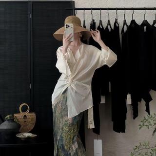 [Khuyến mãi trong thời gian có hạn] Mùa hè 2026 Phong cách mới Nút thắt độc đáo Quần áo chống nắng không đều Áo sơ mi thiết kế cao cấp Mới kiểu Trung Quốc Phong cách mỏng hàng đầu dành cho nữ