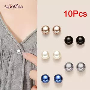 AqToCna 10 Chiếc Ngọc Trai Nút Chân DIY Trang Trí Nút An Toàn Có Cho Giày Mũ Túi Khăn Choàng Cổ Kim Bule Cố Định Pin Trâm Cài AqToCna