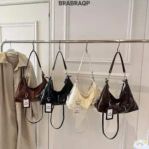 Túi đeo vai BRARAA, Dây đeo vai có thể điều chỉnh có túi đựng thẻ Túi đeo chéo, Túi xách da PU màu nâu thời trang Ví nữ