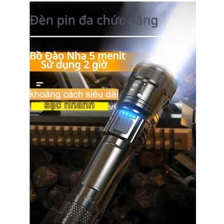 [COD]Đèn pin zoom cầm tay LED siêu sáng, chống nước IPX5, pin bền 908 nhựa USB có thể sạc lại