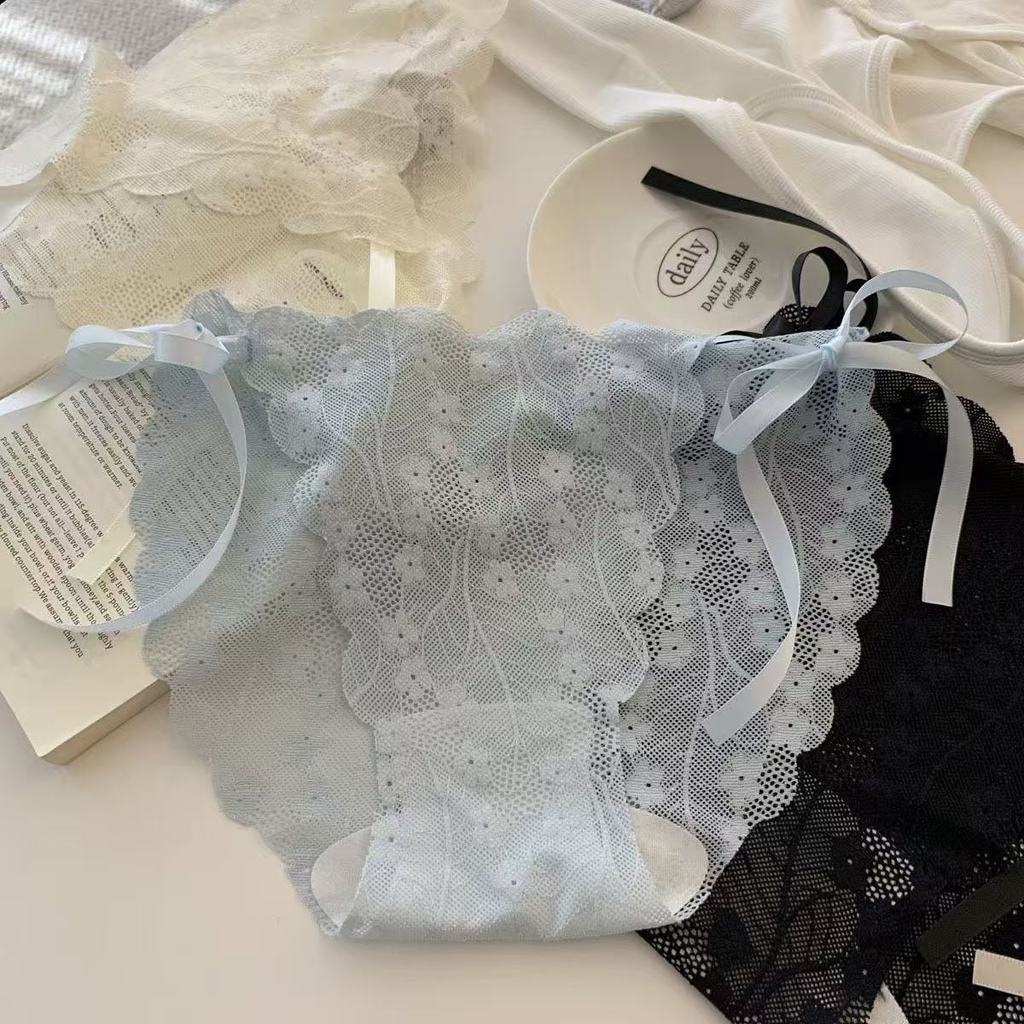 Quần lót phong cách Pure Desire dành cho nữ | Pháp Ren Hoa Gạc Gợi Cảm Nữ Tính Liền Mạch Quần Đùi Cotton Đáy Hàn Quốc Thoáng Khí Thoải Mái Hẹn Hò Hàng Ngày Đa Năng