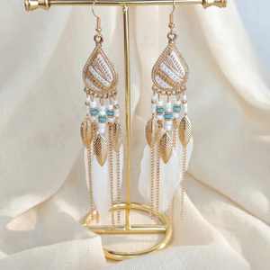 Bông tai tua dài bện phong cách dân tộc Bohemian Bông tai rỗng cao cấp
