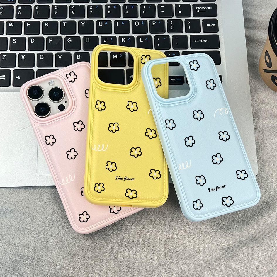 Ốp điện thoại họa tiết hoa văn tối giản cho iPhone 17/16 Pro Max/15/14/13/12/11