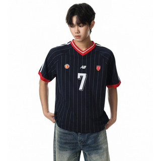 Áo thun nam GKSSS tay ngắn sọc hợp thời trang Mỹ áo unisex cổ chữ V chất lượng cao