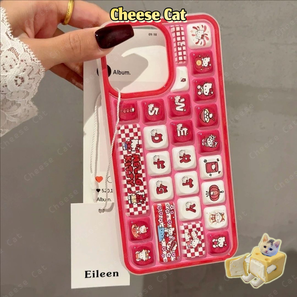 Kitty/Kurom/JellyyCat ốp điện thoại hoạt hình có họa tiết nổi tiếng cho iPhone 11 14 13 15 12 16 17 Pro Max