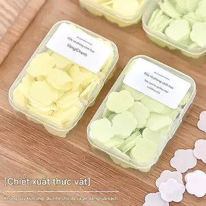 5 Hộp Xà Phòng Giấy Mini Khử Mùi Hương Hoa - Xà Bông Bỏ Túi Dùng Một Lần Tiện Lợi Cho Chuyến Đi Du Lịch, Dã Ngoại