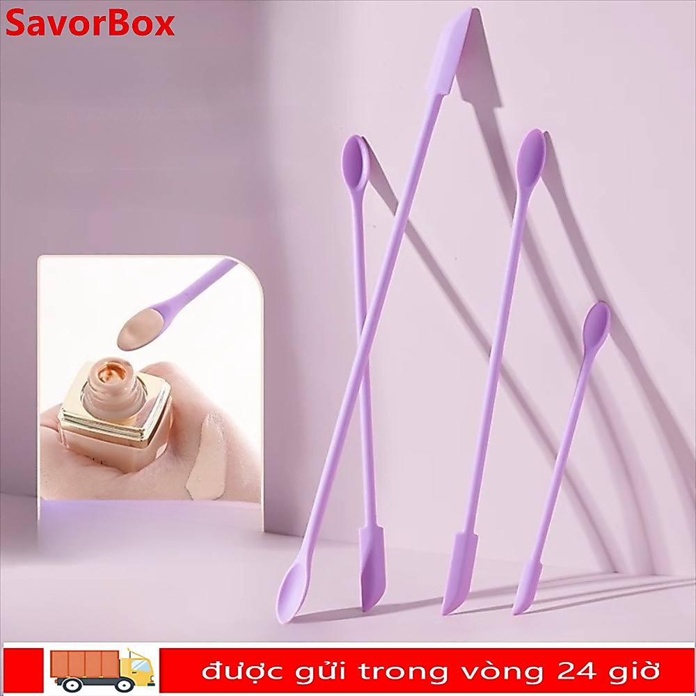 SAVORBOX Bộ 3 dụng cụ cạo chai, cạo nền mềm silicon, cạo bình dưỡng da 2 đầu thân thiện môi trường, tái sử dụng di động