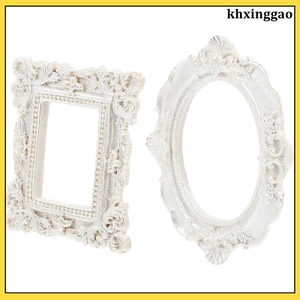 2 Chiếc Nhựa Trắng Vintage Khung Ảnh Trang Trí Hình Đạo Cụ Cho Gia Đình Và Máy Tính Để Bàn khxinggao