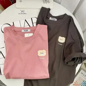 Áo thun nữ 3158 cotton khô, áo thun nam nữ form rộng mẫu- Gấu Baby -quanaounisex94