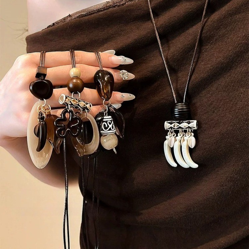 Vòng cổ mặt dây chuyền phong cách Trung Quốc mới thời trang Vòng cổ áo len phong cách mới