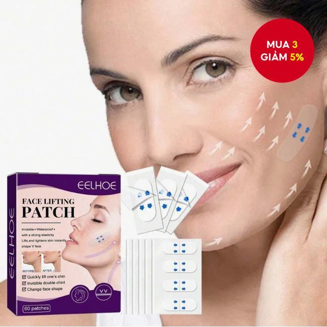 Băng nâng cơ mặt vô hình 60 chiếc, thoáng khí chống thấm nước, siết chặt cằm mặt chữ V