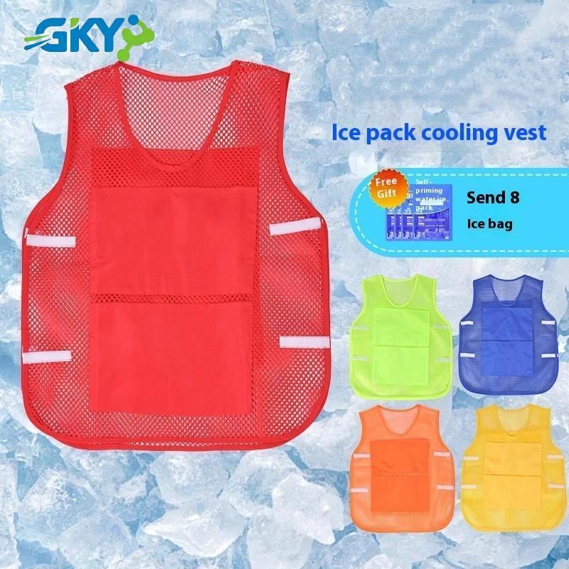 GKY Mùa Hè Làm Mát Áo Băng Túi Làm Mát Nước Ngoài Trời Bảo Hộ Lao Động Tản Nhiệt Quần Áo Nam Nữ Đa Năng Kích Thước Bình Thường GKY