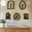 Hodou Sáng Tạo Vintage Vàng Nhựa Khung Hình Hiển Thị Giá Đỡ Để Bàn Trang Trí Tường Hình Bầu Dục Khung Ảnh Nhỏ Retro Treo Khung VN