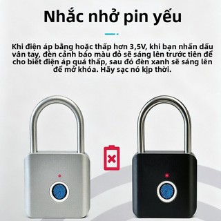 Nhận dạng vân tay nhanh Ổ khóa thông minh Khóa vali chống trộm bằng kim loại Khóa an toàn nhận dạng di động
