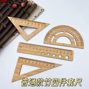 Bộ bảng tam giác giảng dạy bằng tre Bộ thước tam giác La bàn Protractor Lettering 0606