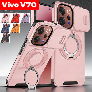 Dành Cho Vivo V70 FE V70FE 2026 Ốp lưng Giáp Nhẫn Đứng Vỏ Từ Tính VivoV70 VivoV70FE V60 V50 V40 Pro Lite VivoV70Lite Bảo Vệ Ống Kính Ốp Lưng Chống Sốc