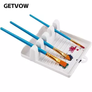 Giá đỡ bàn chải sơn GETVOW, Hộp đựng đồ nấu ăn bằng nhựa 4 khe Tranh bàn chải còn lại, Giá đỡ trưng bày sáng tạo Giá đỡ thìa chống trượt đa chức năng Tranh màu nước