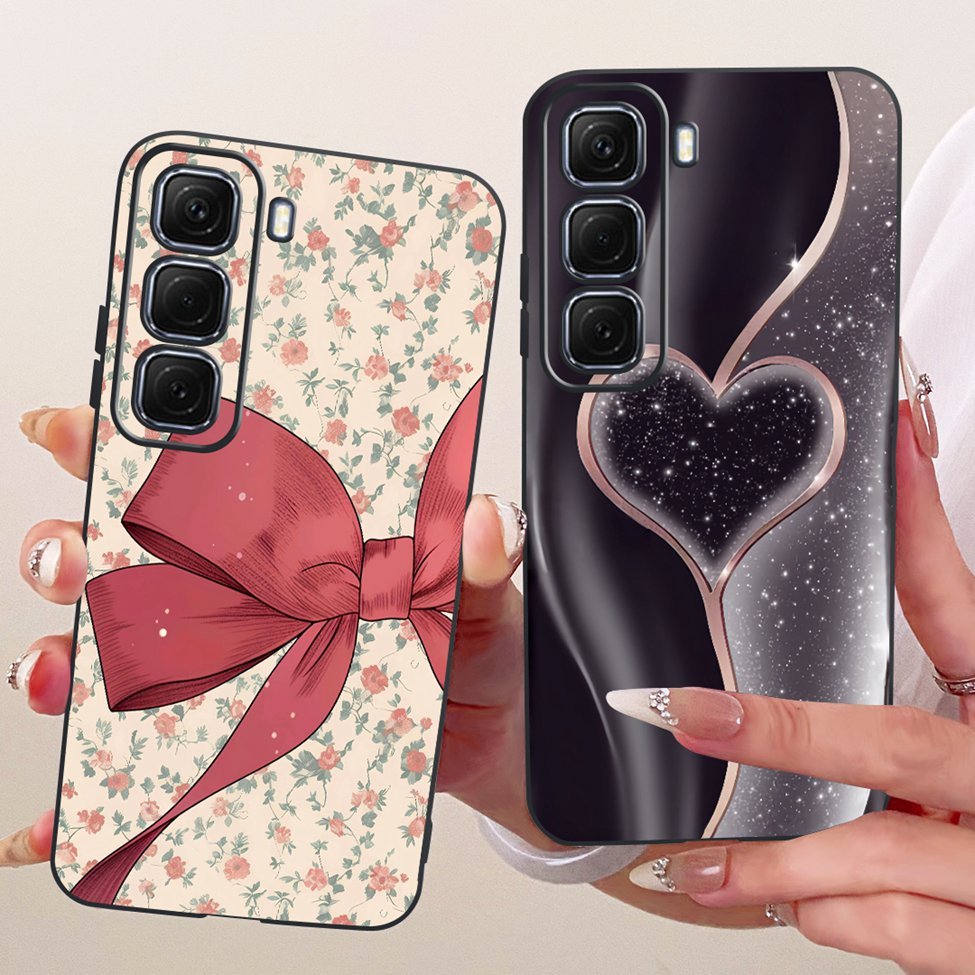 Dành Cho Infinix Hot50 4G X6882 X6882B Vỏ Cho Infinix Hot 50 4G Ốp Lưng Silicon Mèo Dễ Thương Hoa Sang Trọng Sơn Thoáng Mát Mềm Funda