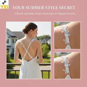 < YEI > Dây đeo áo ngực nữ thời trang nâng cao Thiết kế thêu và rỗng cho sự thoải mái và phong cách mới