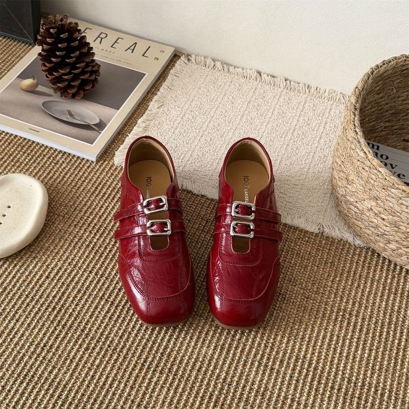 Phong cách Pháp Retro Mary Jane Giày Nữ/2026 Đế êm Thoáng khí Loafers Giày Không mỏi chân Đi làm