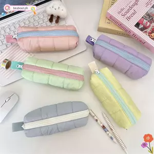 Túi đựng bút BEABOUT, Bút chì mềm màu trơn, Túi văn phòng phẩm hoạt hình dung tích lớn dễ thương Đồ dùng học sinh