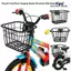 Giỏ sau xe đạp CQCJ, Giỏ xe đạp leo núi bền cố định bằng kim loại, Màu đen Dễ dàng lắp đặt Giỏ sau xe đạp có thể điều chỉnh Phụ kiện xe đạp gấp cho trẻ em