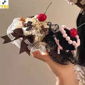 < YEI > Kẹp Tóc Bánh Ren Gothic Dễ Thương Trẻ Em Kẹp Tóc Mũ Đội Đầu Phụ Kiện Tóc Kawaii Nữ Bé Gái Trang Trí Tóc Mới