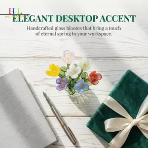 HL Mô Phỏng Hoa Thủy Tinh Thực Tế 6 Cái 7 Chiếc Thân Hoa Nhân Tạo Cho Tươi Nhà Và Trang Trí Bàn Quà Tặng LMWU